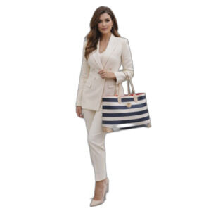 Spartina 449 Shoulder Bag Large Tote Handbag Purse Navy Cream Women's Woman's